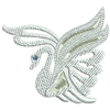 machine embroidery: swan
