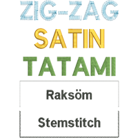 bild som visar skillnaderna mellan de olika stygnsorterna zig-zag, satin, tatami, raksm och stemstitch