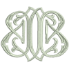 Broderat monogram, viktorianskt