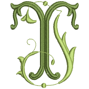 Brodyr - broderat trippelmonogram